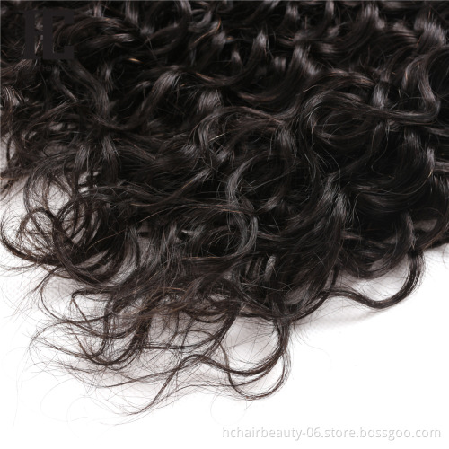 Wholesale Hot Products Natural Color Water Wave Bundles and Frontal Brazilian Hairs Weave Bundles With Frontal